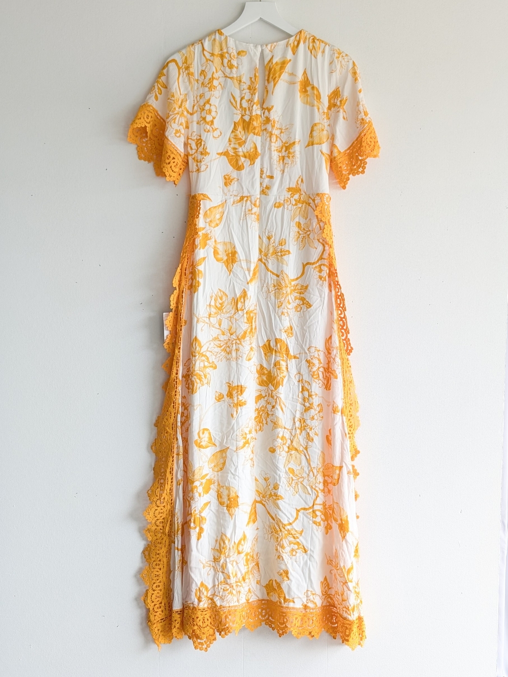 Lulu's White Maxi Dress with Yellow Floral Print - Picture 4 of 8